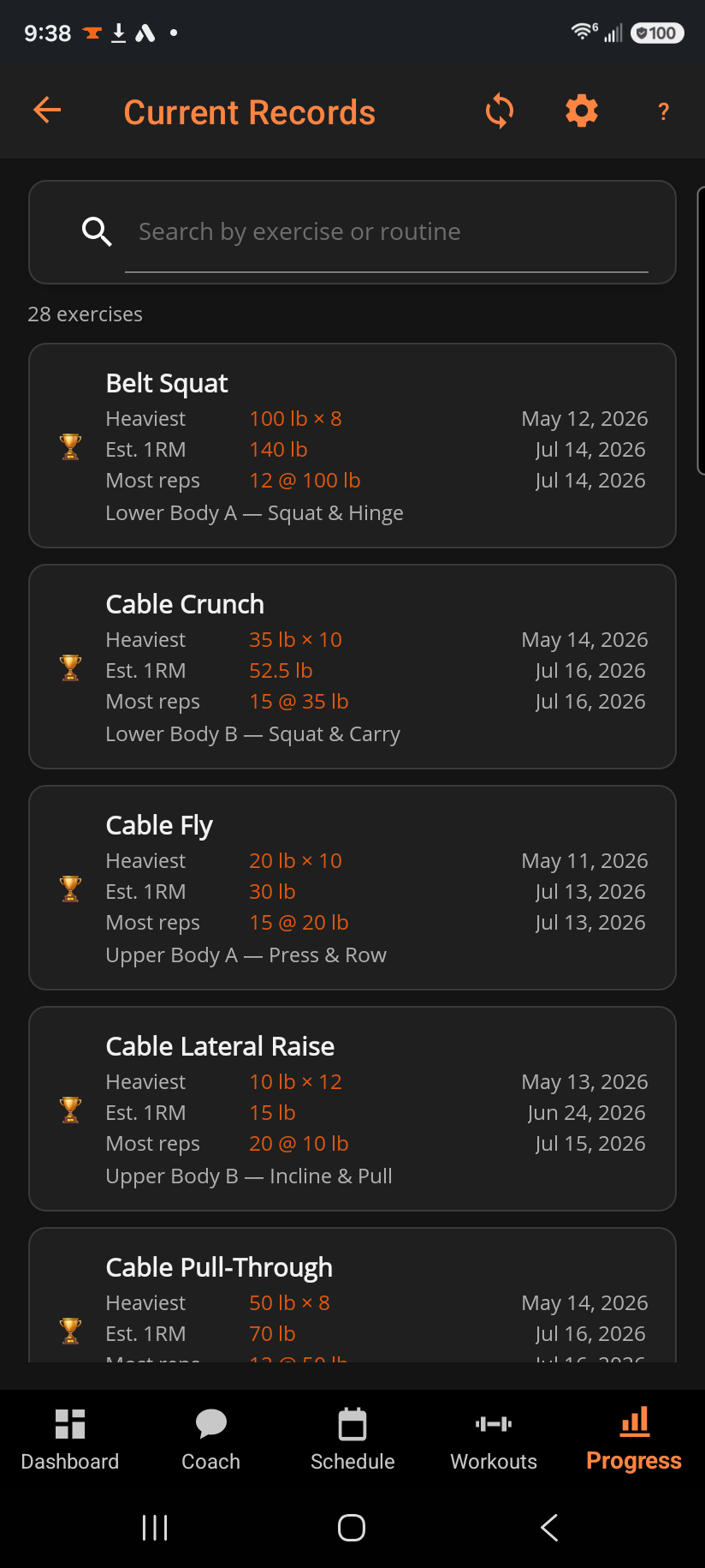 Current records