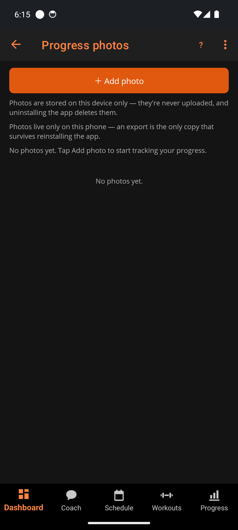 Progress photos