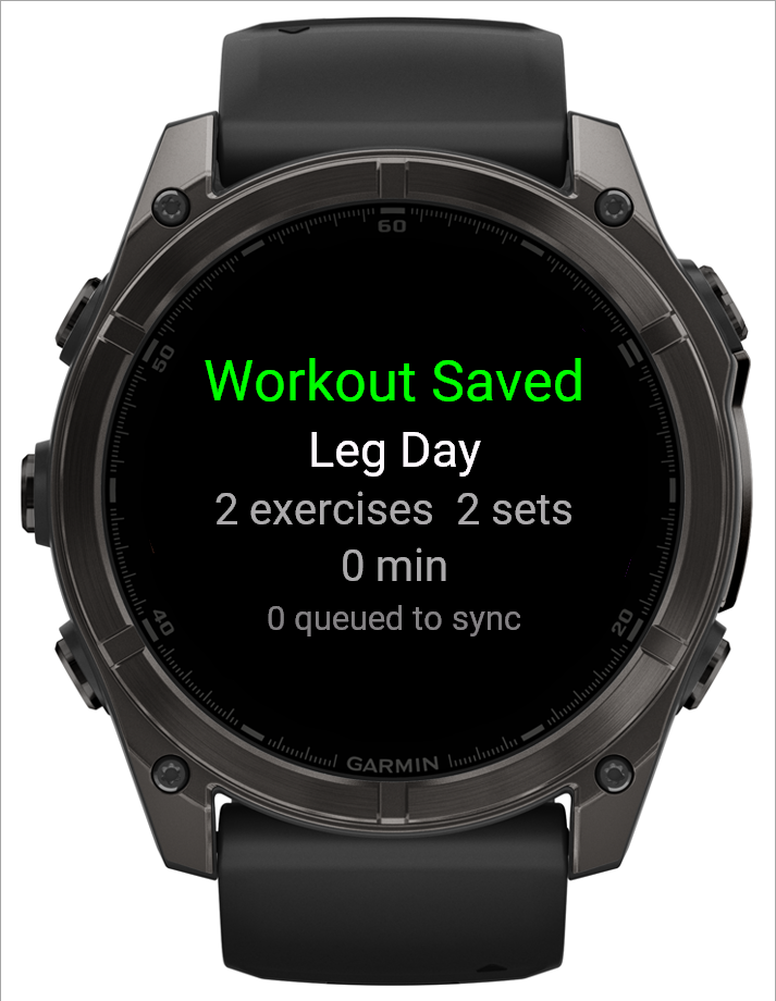 The workout summary on the watch